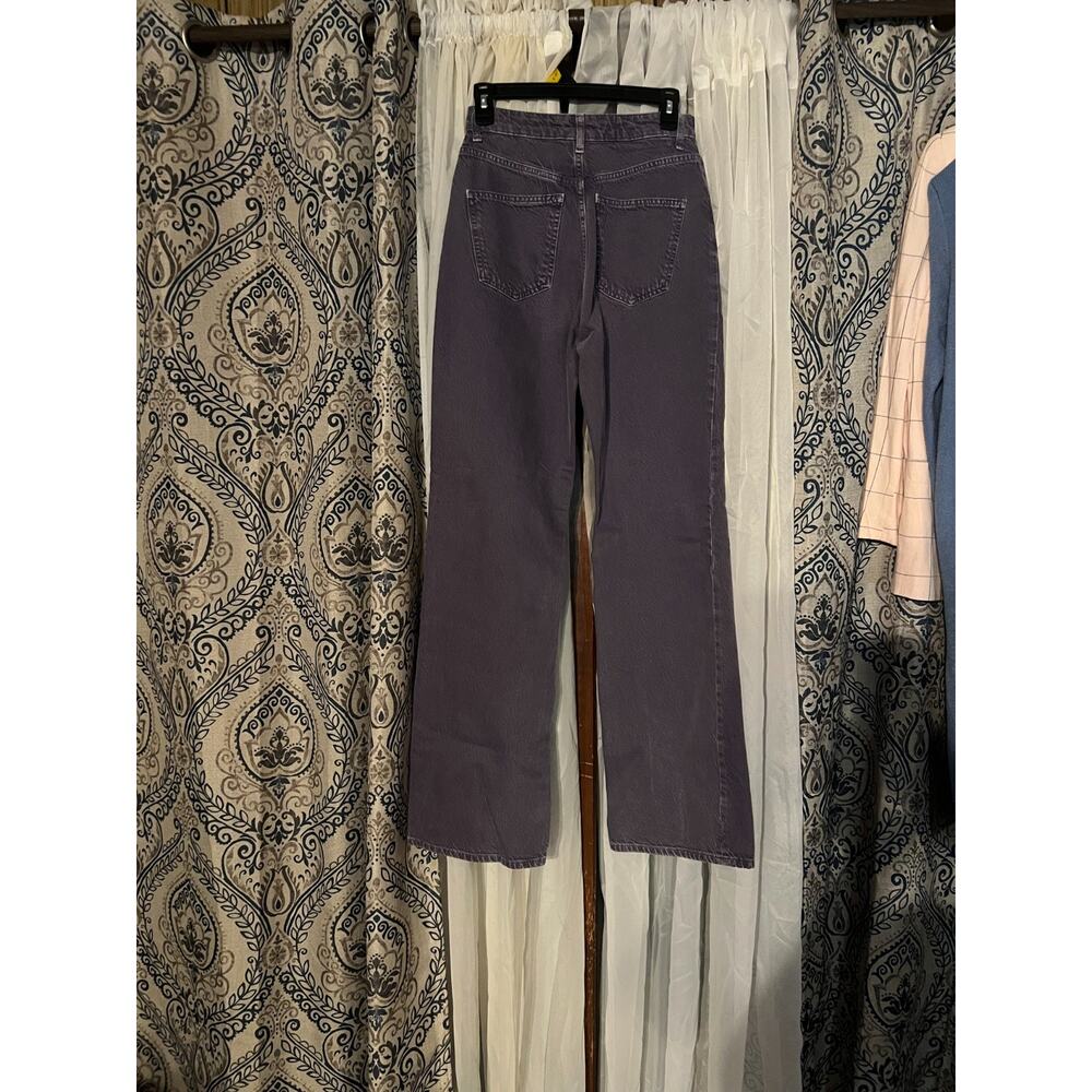 Zara High Rise Wide Leg Jeans Purple Denim Full Length Women’s Size 4